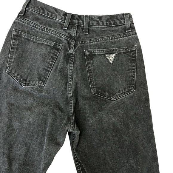 Vintage Guess Jeans Black Denim Relaxed Tapered High Rise - Picture 3 of 5